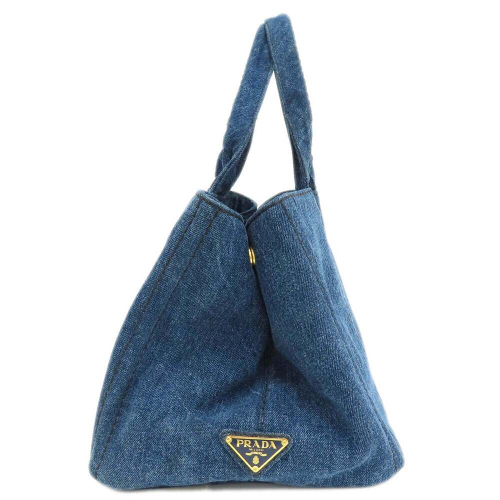 Prada B1877B Canapa Handbag Denim Women's PRADA - Picture 3 of 15